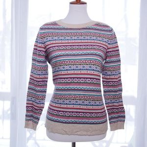 Talbots Striped Fair Island Pullover Med. Petite